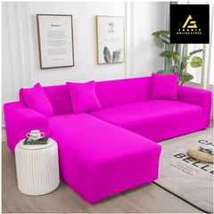 L-shape Sofa Covers-Shocking Pink