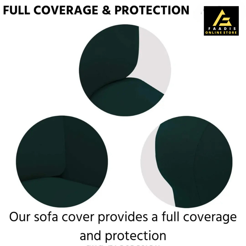 L-shape Sofa Covers-Dark Green