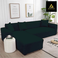 L-shape Sofa Covers-Dark Green