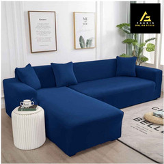 L-shape Sofa Covers-Navy Blue